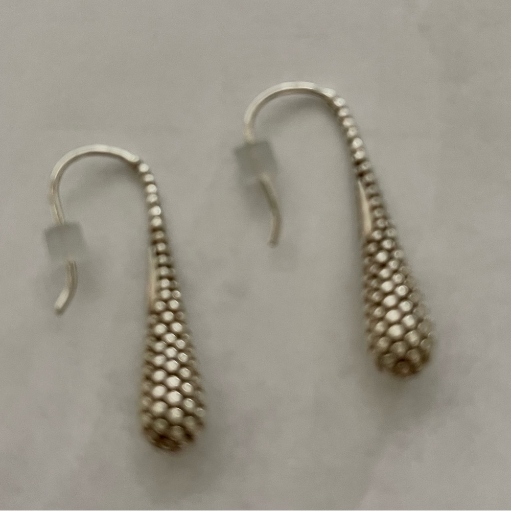 Lagos Sterling Silver Caviar teardrop Earrings